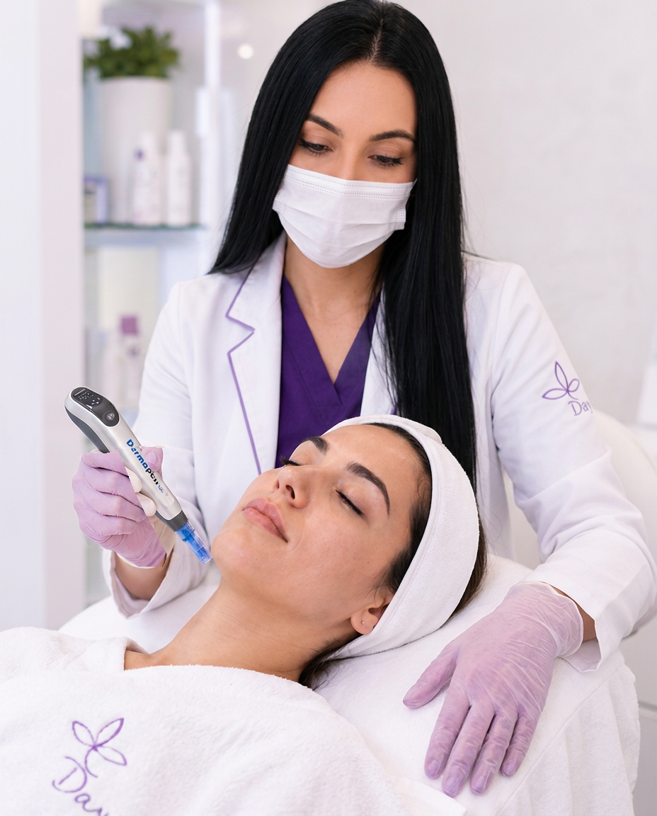 Tratamiento con dermapen en la mejilla
